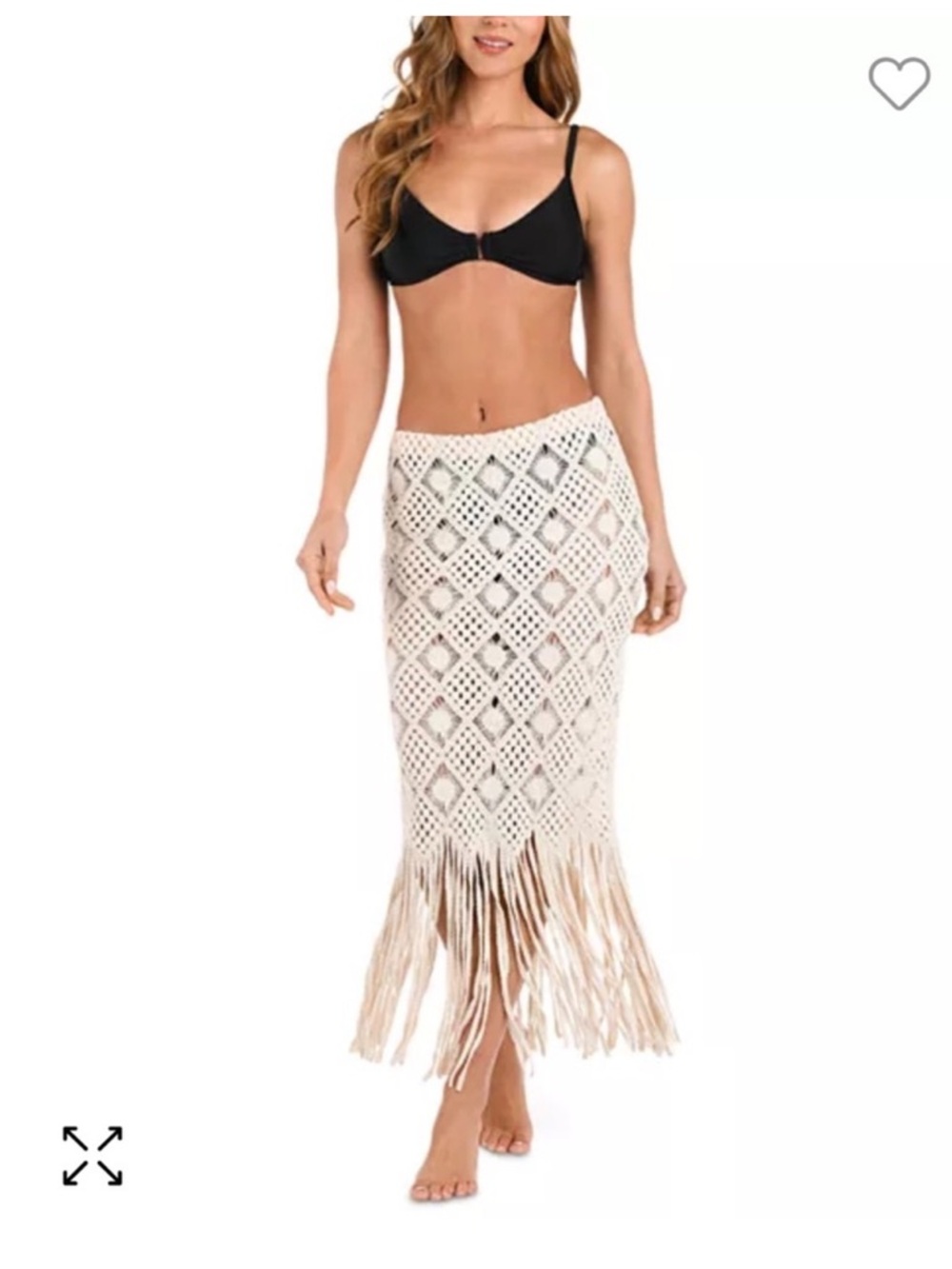 MWT Marjorie Diamond Crochet Fringe Cover-Up Skirt